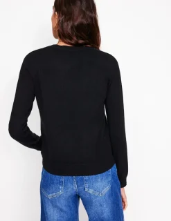 Sweaters & Cardigans-Boden Eva Cashmere Crew Neck Sweater- Black