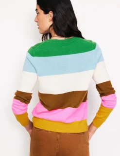 Sweaters & Cardigans-Boden Eva Cashmere Crew Neck Sweater-Multi, Rainbow Multi,Rainbow