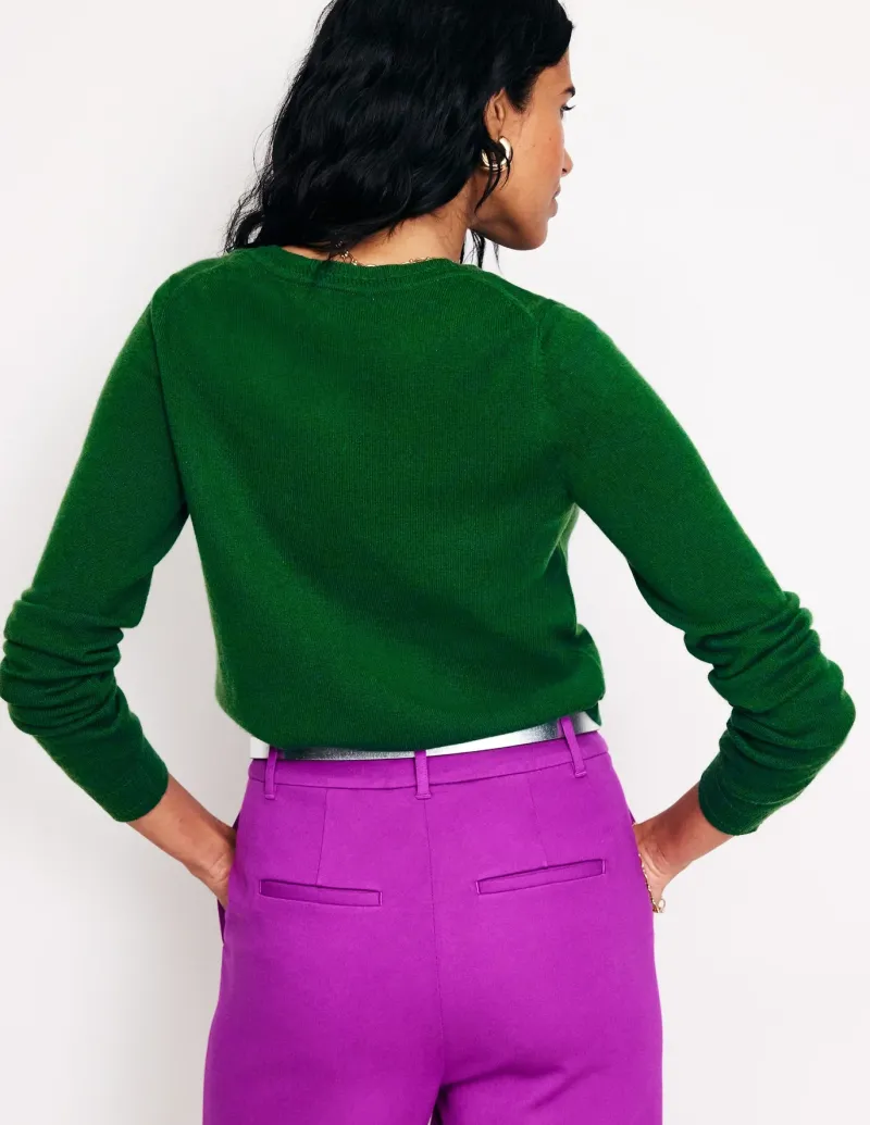 Sweaters & Cardigans-Boden Eva Cashmere Crew Neck Sweater-Pine Green PineGreen
