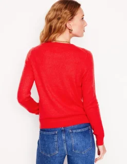 Sweaters & Cardigans-Boden Eva Cashmere Crew Neck Sweater-Strawberry Tart Red StrawberryTartRed