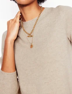 Sweaters & Cardigans-Boden Eva Cashmere Crew Neck Sweater-Chinchilla Melange ChinchillaMelange