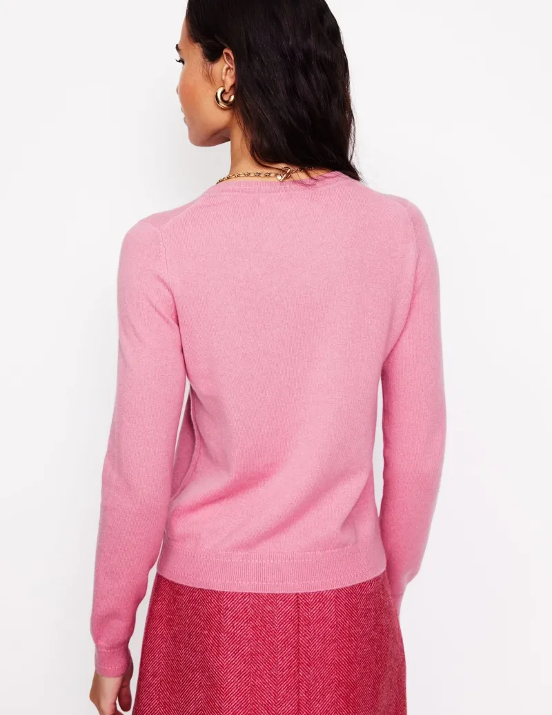 Sweaters & Cardigans-Boden Eva Cashmere Crew Neck Sweater-Old Rose Pink OldRosePink