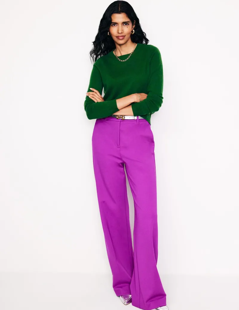 Sweaters & Cardigans-Boden Eva Cashmere Crew Neck Sweater-Pine Green PineGreen