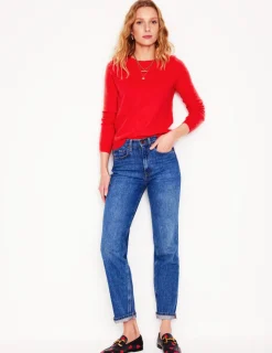 Sweaters & Cardigans-Boden Eva Cashmere Crew Neck Sweater-Strawberry Tart Red StrawberryTartRed