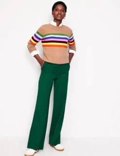 Sweaters & Cardigans-Boden Eva Cashmere Crew Neck Sweater-Camel Melange, Rainbow CamelMelange,Rainbow