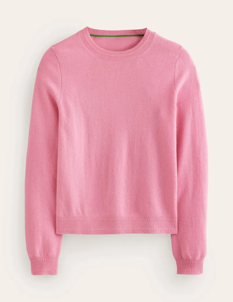 Sweaters & Cardigans-Boden Eva Cashmere Crew Neck Sweater-Old Rose Pink OldRosePink