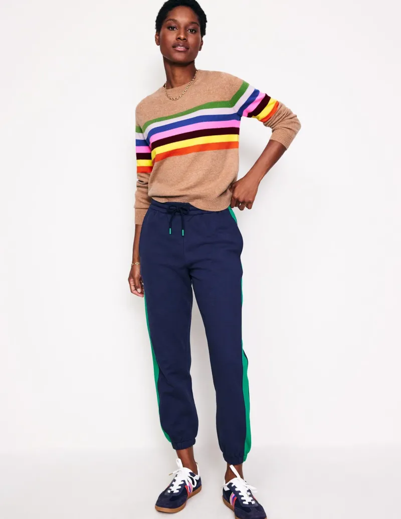 Sweaters & Cardigans-Boden Eva Cashmere Crew Neck Sweater-Camel Melange, Rainbow CamelMelange,Rainbow