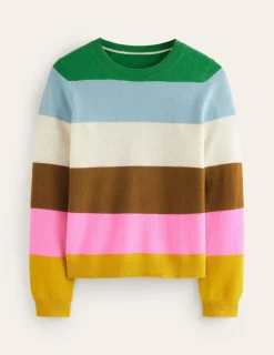 Sweaters & Cardigans-Boden Eva Cashmere Crew Neck Sweater-Multi, Rainbow Multi,Rainbow