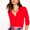 Sweaters & Cardigans-Boden Eva Cashmere Cropped Cardigan-Poppy Red PoppyRed