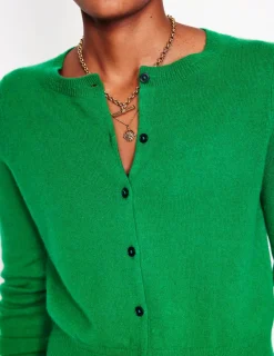 Sweaters & Cardigans-Boden Eva Cashmere Cropped Cardigan-Rich Emerald RichEmerald