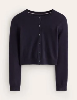 Sweaters & Cardigans-Boden Eva Cashmere Cropped Cardigan- Navy