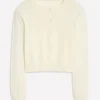 Sweaters & Cardigans-Boden Eva Cashmere Cropped Cardigan-Warm Ivory WarmIvory