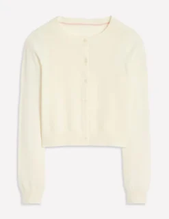 Sweaters & Cardigans-Boden Eva Cashmere Cropped Cardigan-Warm Ivory WarmIvory