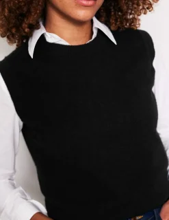 Sweaters & Cardigans-Boden Eva Cashmere Vest- Black