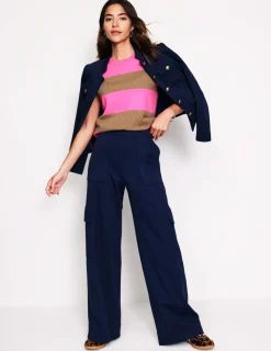 Sweaters & Cardigans-Boden Eva Cashmere Vest-Camel Melange/ Fluro Pink CamelMelange/FluroPink