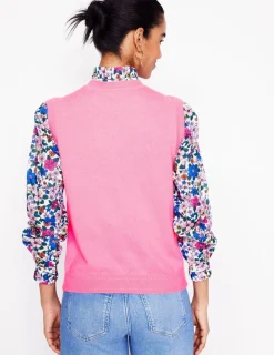 Sweaters & Cardigans-Boden Eva Cashmere Vest-Meadowsweet Pink MeadowsweetPink