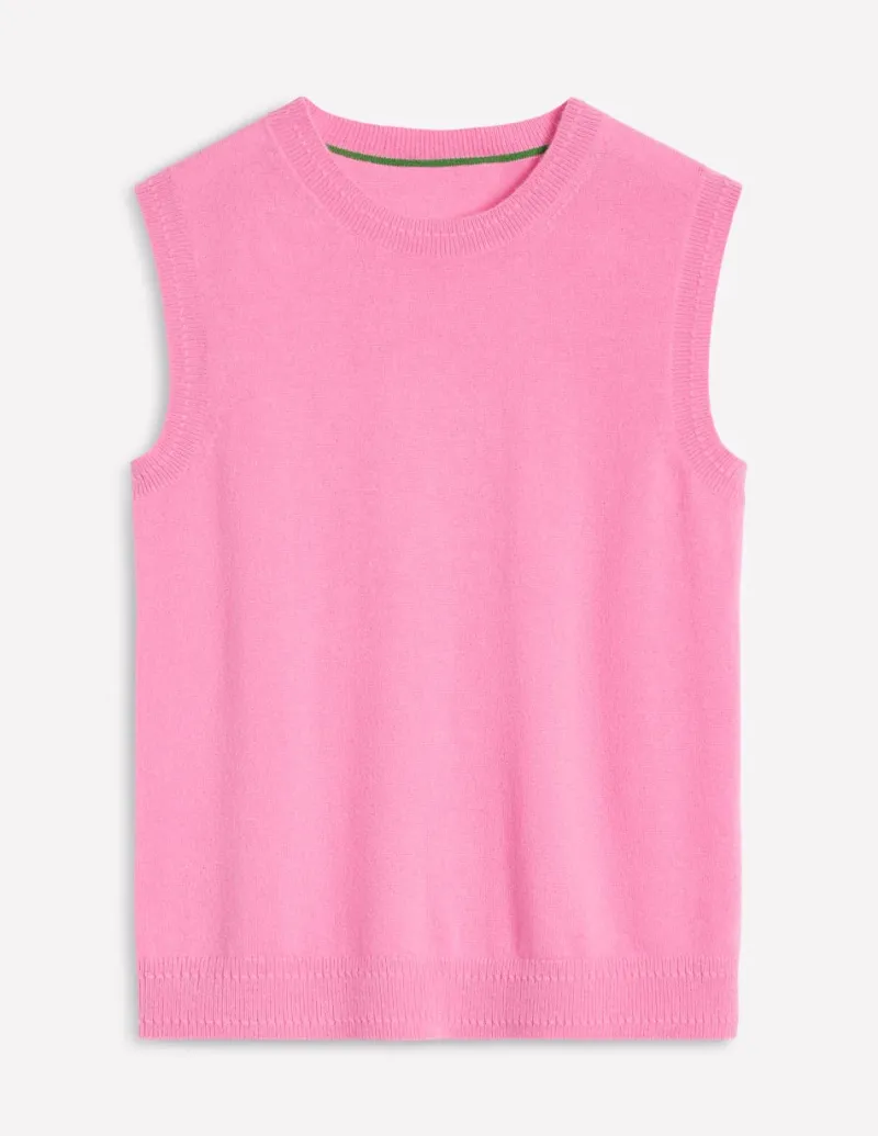 Sweaters & Cardigans-Boden Eva Cashmere Vest-Meadowsweet Pink MeadowsweetPink