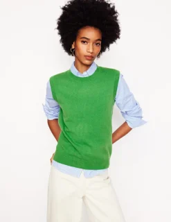 Sweaters & Cardigans-Boden Eva Cashmere Vest-Paradise Green ParadiseGreen