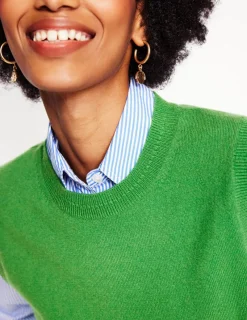 Sweaters & Cardigans-Boden Eva Cashmere Vest-Paradise Green ParadiseGreen