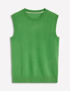 Sweaters & Cardigans-Boden Eva Cashmere Vest-Paradise Green ParadiseGreen