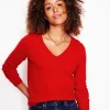 Sweaters & Cardigans-Boden Eva Cashmere V-Neck Sweater-Rouge Red RougeRed