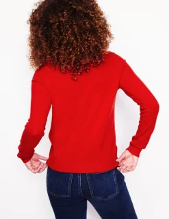Sweaters & Cardigans-Boden Eva Cashmere V-Neck Sweater-Rouge Red RougeRed
