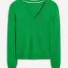 Sweaters & Cardigans-Boden Eva Cashmere V-Neck Sweater-Paradise Green ParadiseGreen