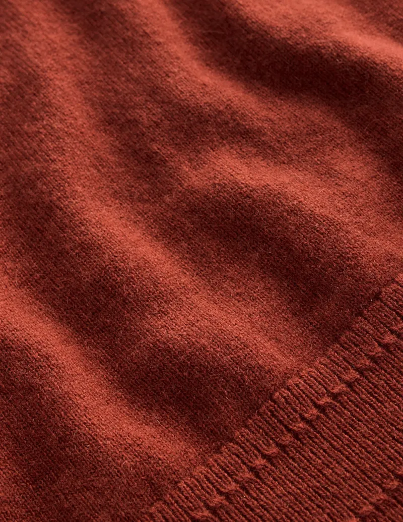 Sweaters & Cardigans-Boden Eva Cashmere V-Neck Sweater-Copper Brown CopperBrown
