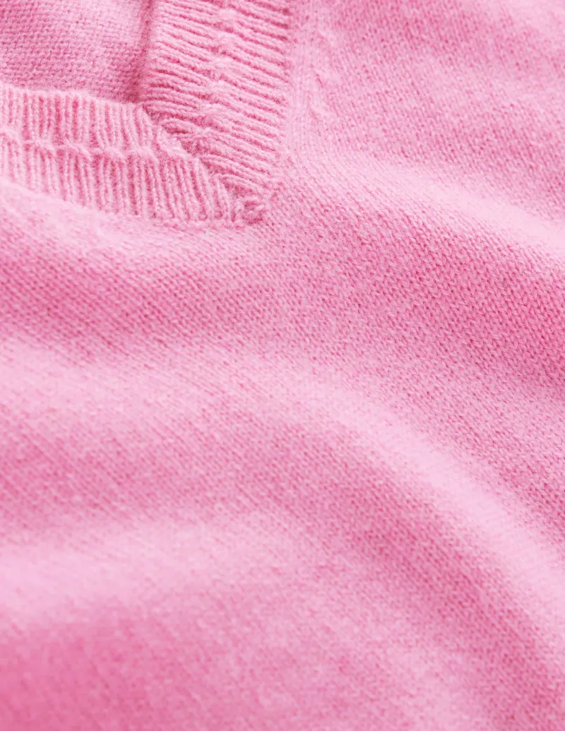 Sweaters & Cardigans-Boden Eva Cashmere V-Neck Sweater-Meadowsweet Pink MeadowsweetPink