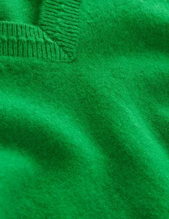 Sweaters & Cardigans-Boden Eva Cashmere V-Neck Sweater-Paradise Green ParadiseGreen