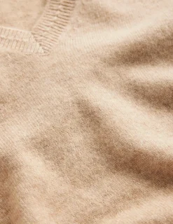 Sweaters & Cardigans-Boden Eva Cashmere V-Neck Sweater-Chinchilla Melange ChinchillaMelange