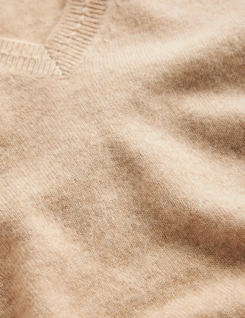 Sweaters & Cardigans-Boden Eva Cashmere V-Neck Sweater-Chinchilla Melange ChinchillaMelange
