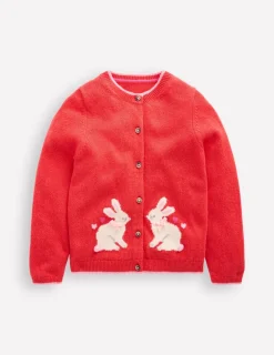 Sweaters & Cardigans-Boden Evelyn Fun Logo Cardigan-Jam Red Bunnies JamRedBunnies