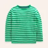 Tops, T-Shirts & Polos-Boden Everyday Breton T-Shirt-Highland Green/Grey Marl HighlandGreen/GreyMarl