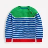 Sweaters & Cardigans-Boden Everyday Cotton Jumper-Kingfisher Blue/Rich Emerald KingfisherBlue/RichEmerald