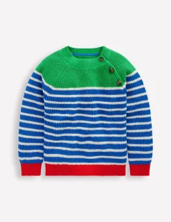 Sweaters & Cardigans-Boden Everyday Cotton Jumper-Kingfisher Blue/Rich Emerald KingfisherBlue/RichEmerald
