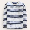 Tops, T-Shirts & Polos-Boden Everyday Long Sleeve T-Shirt-Soft Ivory/ College Navy SoftIvory/CollegeNavy
