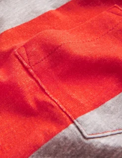 Tops, T-Shirts & Polos-Boden Everyday Long Sleeve T-Shirt-Grey Marl/ Firecracker Red GreyMarl/FirecrackerRed