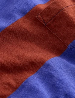 Tops, T-Shirts & Polos-Boden Everyday Long Sleeve T-Shirt-Blue/ Burgandy stripe Blue/Burgandystripe
