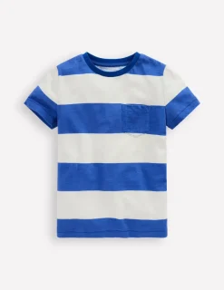 Tops, T-Shirts & Polos-Boden Everyday Short Sleeve T-Shirt-Bright Blue /Soft Ivory Stripe BrightBlue/SoftIvoryStripe