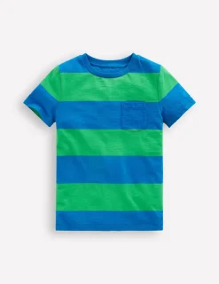 Tops, T-Shirts & Polos-Boden Everyday Short Sleeve T-Shirt-Sapling Green / Starboard Blue