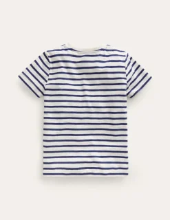 Tops, T-Shirts & Polos-Boden Everyday Short Sleeve T-Shirt-Ivory/College Navy Ivory/CollegeNavy