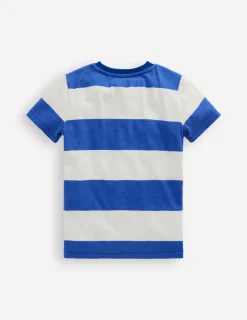 Tops, T-Shirts & Polos-Boden Everyday Short Sleeve T-Shirt-Bright Blue /Soft Ivory Stripe BrightBlue/SoftIvoryStripe