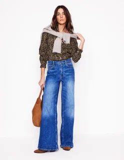 Shirts | Tops & Blouses-Boden Felicity Cotton Blouse-Camel, Cheetah Pop Camel,CheetahPop