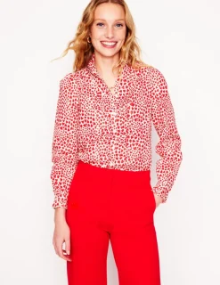Shirts | Tops & Blouses-Boden Felicity Cotton Blouse-Ivory, Heart Cluster Ivory,HeartCluster