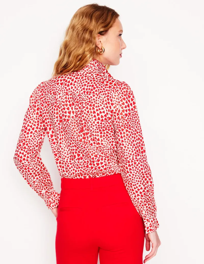 Shirts | Tops & Blouses-Boden Felicity Cotton Blouse-Ivory, Heart Cluster Ivory,HeartCluster