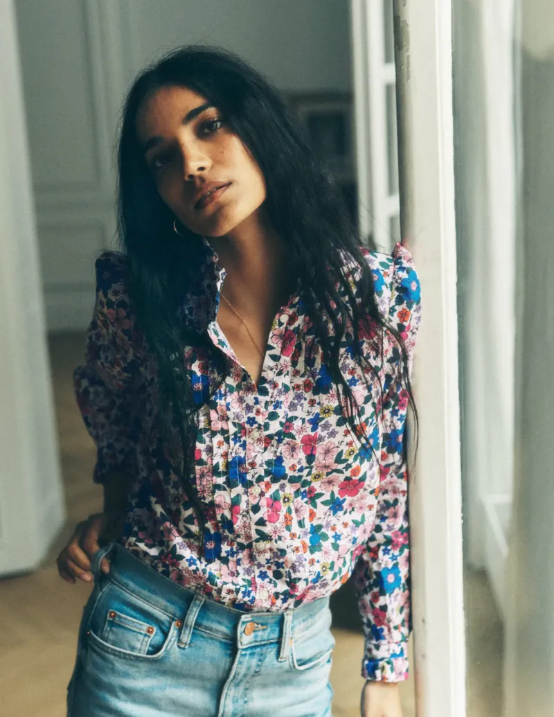 Shirts | Tops & Blouses-Boden Felicity Cotton Blouse-Multi, Blossom Scatter Multi,BlossomScatter