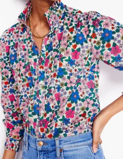 Shirts | Tops & Blouses-Boden Felicity Cotton Blouse-Multi, Blossom Scatter Multi,BlossomScatter