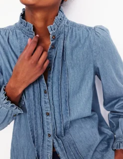 Shirts | Tops & Blouses-Boden Felicity Denim Blouse-Light Authentic LightAuthentic
