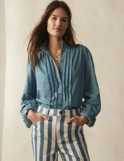 Shirts | Tops & Blouses-Boden Felicity Denim Blouse-Light Authentic LightAuthentic